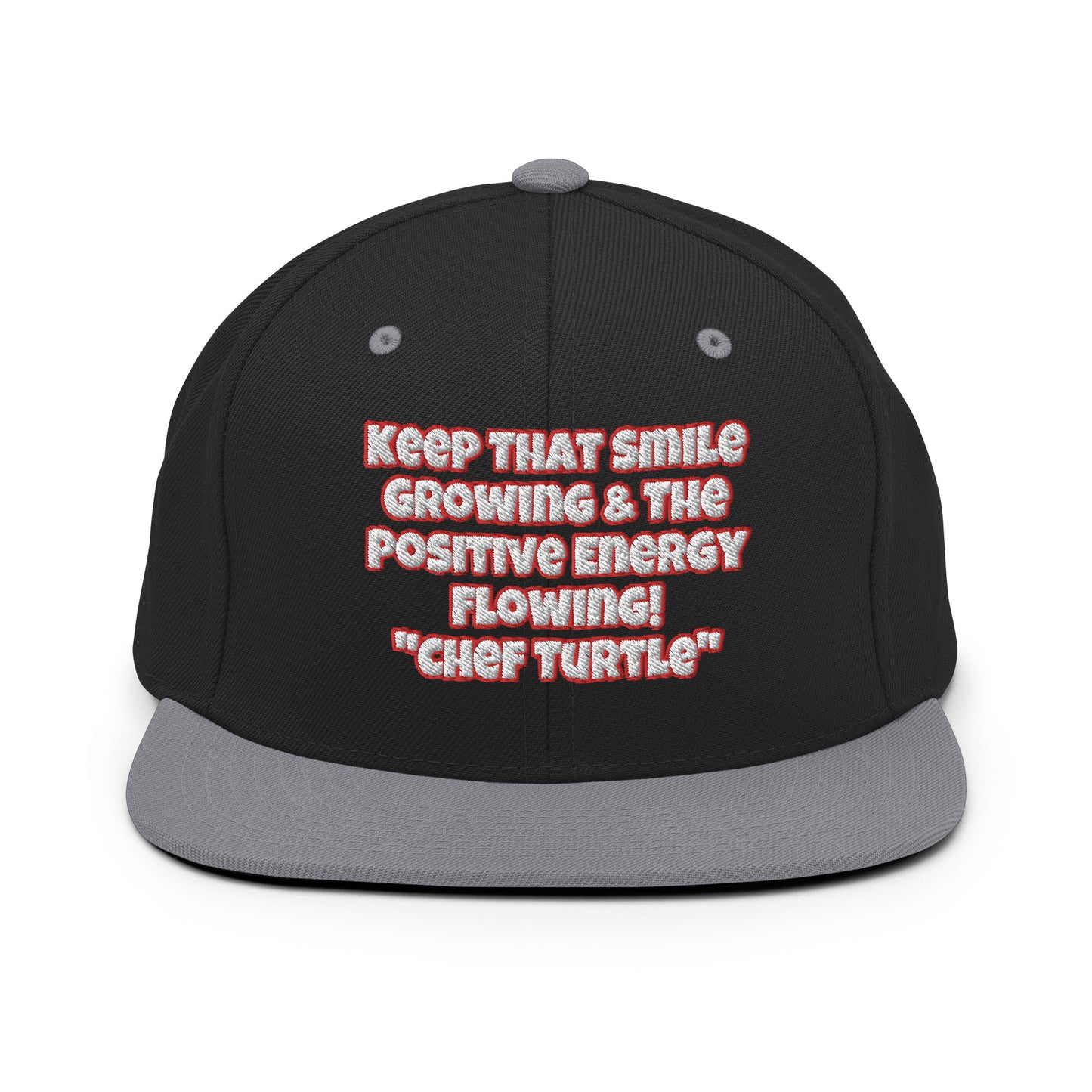 Chef Turtle Positive Quote Snapback Hat