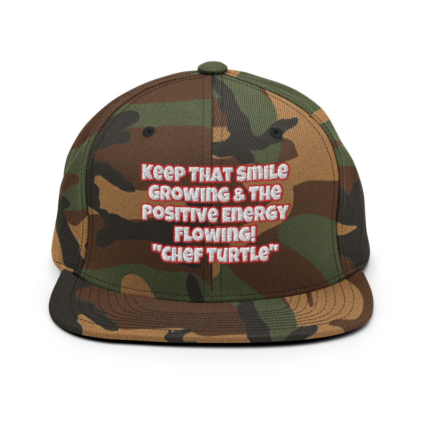 Chef Turtle Positive Quote Snapback Hat