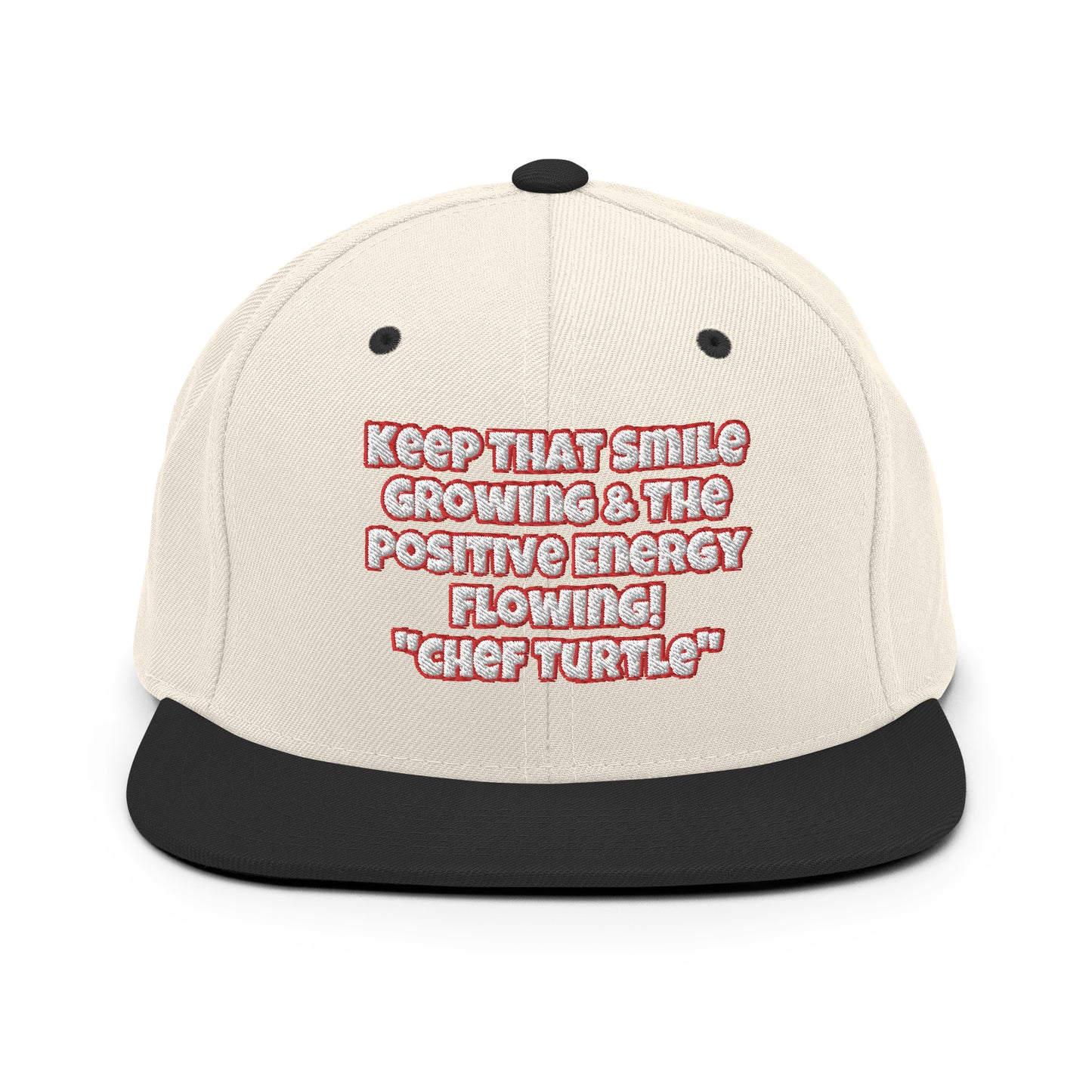 Chef Turtle Positive Quote Snapback Hat