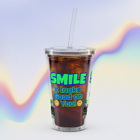 SMILE Clear plastic tumbler