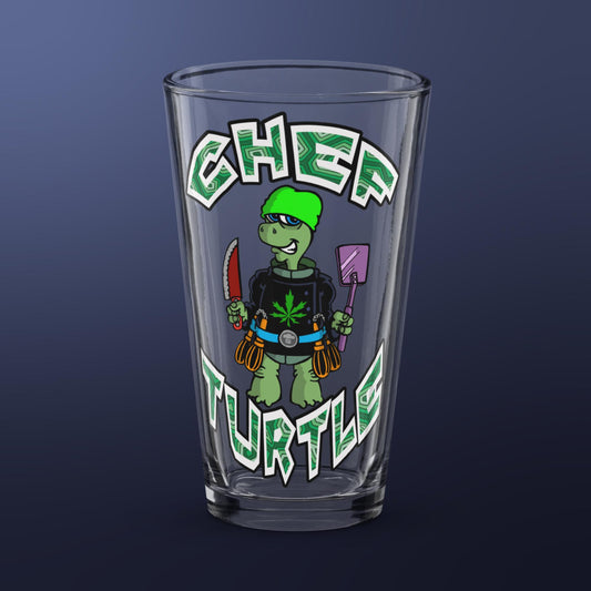 Chef Turtle Logo Shaker pint glass