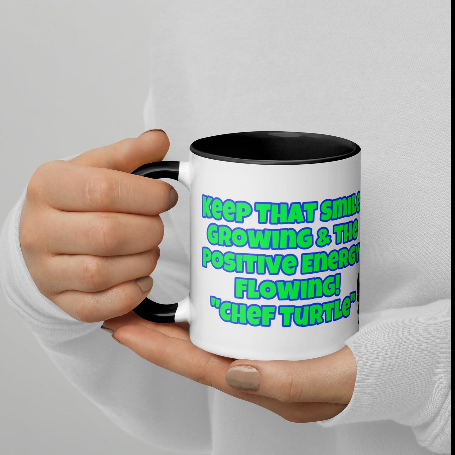 Chef Turtle Positive Quote Mug with Color Inside