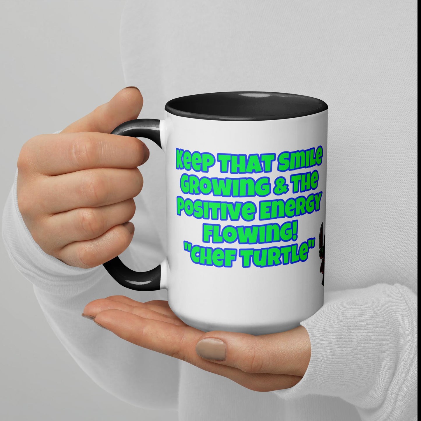 Chef Turtle Positive Quote Mug with Color Inside