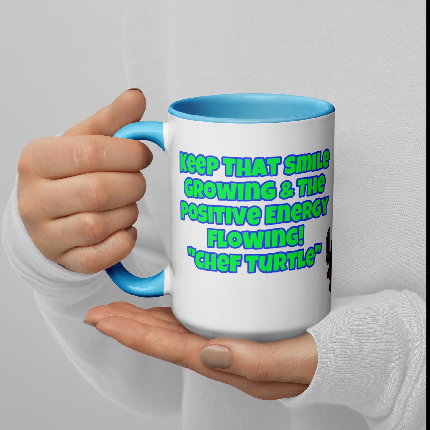 Chef Turtle Positive Quote Mug with Color Inside