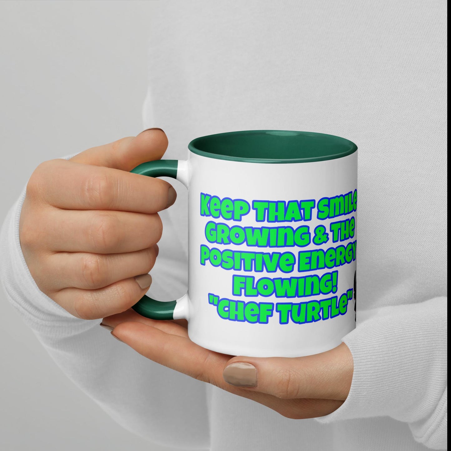 Chef Turtle Positive Quote Mug with Color Inside