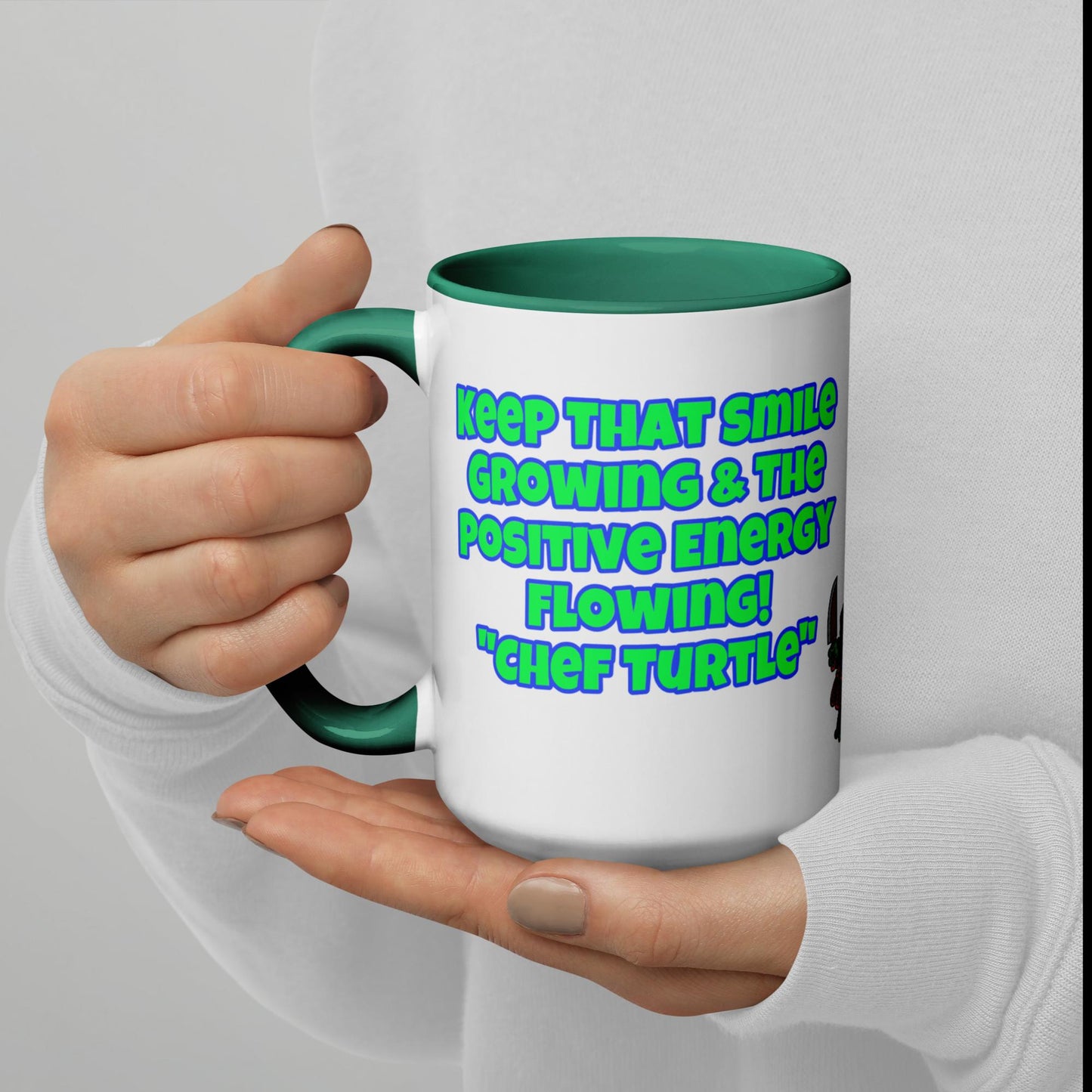 Chef Turtle Positive Quote Mug with Color Inside