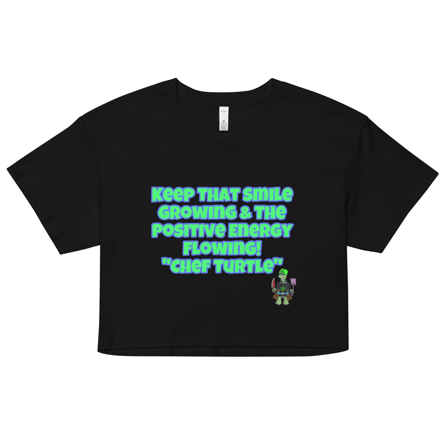 Chef Turtle Positive Quote Women’s crop top